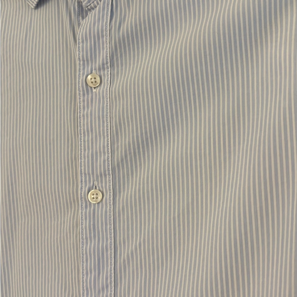 Mango Light Blue Pinstripe Dress Shirt
